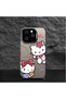 Silicone Edge Hard Back Phone Case Compatible with Samsung Galaxy A24 Kitty Pattern - 5