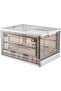 Large Clear Plastic Storage Box with Wheels,Collapsible Foldable Stackable Organizer Bin