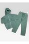 Boy's Hooded Zippered Jacket and Pants Top and Bottom Set