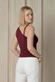 Women's Double Strap Asymmetrical Skirt Triangle Stretchy Fabric Blouse - 3