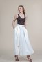 Women's Summer Cream Eyelet Belt Detailed Skirt Stylish Daily Comfortable 6870