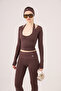 Tied Crop Cut Ellen Bolero Brown - 3