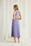 Women'S, Lilac, Chest and Back Decolleté Lace Slit Strap Nightgown - 7