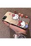 Silicone Edge Hard Back Phone Case Compatible with iPhone Se 2020 Kitty Pattern