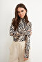 Women's Polka Dot Cutout Line Patterned Body Suit with Finger Detail