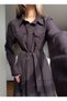Brown Pocket Embroidery Detailed Dress - 26Y313 - 3
