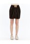 Women's Leather Plate-Detail Pleated Mini Skirt – New Season - 5