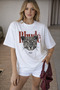 Beyaz Kaplan Baskılı Oversize Tshirt