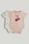 2 Pack Cherry Short-Sleeved Bodysuits