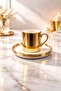 2-Person Porcelain Gold Platinum Plated Coffee Cup Set 100ml - 2