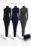 Women's 3-Piece Premium Set Turtleneck 130 cm Midi Length Original Long Ribbed Lycra Pencil Dress