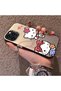 Silicone Edge Hard Back Phone Case Compatible with iPhone 14 Pro Kitty Pattern