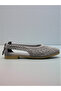 Women's Straw Bow Detailed Ballerinas. Open-Sided Straw Ballerinas. - 5