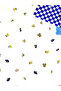 Yellow-Navy Blue Theme Table Confetti - Yellow-Navy Blue Football Concept Table Decoration