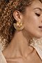 Marbling Patterned Multicolor Fan Earrings