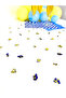 Yellow-Navy Blue Theme Table Confetti - Yellow-Navy Blue Football Concept Table Decoration - 2