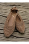 Women's Straw Bow Detailed Ballerinas. Open-Sided Straw Ballerinas. - 3