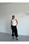 Collared Tulle Detailed Draped Sleeveless Women's Blouse White - 6