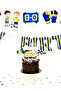 Yellow-Navy Blue Theme Cake Decoration - Yellow-Navy Blue Football Concept Cake Topper - 6