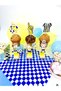 Yellow-Navy Blue Theme Cupcake Topper - Yellow-Navy Blue Football Concept Muffin Decoration (12 Pieces) - 3