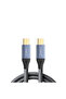 كابل USB-C 3.1 بطول 1 متر، يدعم الشحن السريع PD بقدرة 100 واط، حاصل على علامة الجودة الأوروبية E-MARK، وينقل بيانات بسرعة 10 جيجابت في الثانية، ويدعم فيديو بدقة 4K بمعدل 60 هرتز، مصنوع من النايلون المضفر.