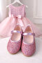 Pink sequined orthopedic velcro strap for easy wear - 3