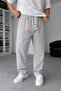 Men's Gray Baggy Fit Linen Blend Muslin Trousers Breathable Fine Woven Structure - 2