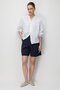 4733 Women's Drawstring Robe Long Sleeve Muslin Shirt White - 2