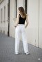 Women's Loose Fit White Linen Pants - 4
