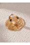 Textured Hollow Carved Ring - 6