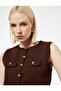 Women's Vest 6Wak20046Ht Brown - 3