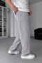 Men's Gray Baggy Fit Linen Blend Muslin Trousers Breathable Fine Woven Structure - 3