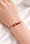 3 Glass Evil Eye Beads Detailed Gold Dorical Adjustable Red String Bracelet - Does Not Tarnish - 3