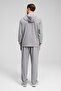 Griffin men's drawstring waist elasticated metal eyelet detail grey sweatpants - 4
