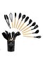 12-Piece Premium Silicone Kitchen Utensil Set with Storage Box - 11pcs + 1 Storage Bucket