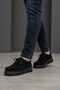 Men's Black Suede Lace-Up Classic Casual Shoes Wallabee Sisli Model Light Sole - 4