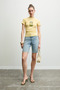Imperia Women's Soft Fabric Organic Cotton T-Shirt with Print Detail in Yellow - 5