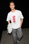 Giano men's organic cotton crew neck printed oversized white t-shirt