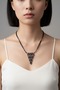 Black Crystal Long Necklace - 2