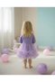 Lilac Skirt with 2 Layers of Ruffle Detail, Long Sleeve Girls' Dress - 2