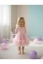 Pink Skirt Hemline 2 Layers Ruffle Detailed Long Sleeve Girls' Dress - 3