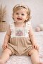 Eid Summer Lace Embroidered Strappy Muslin Baby Girl Jumpsuit - 2