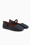 Sally Genuine Leather Navy Blue Strappy Women's Ballerinas - 4