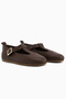 Danni Genuine Leather Brown Belted Women's Ballerinas - 5
