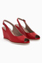 Marly Genuine Leather Red Wedge Heeled Women's Sandals - 3