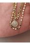 Star Medallion Chain Necklace Gold Color Layered Stylish Women's Steel Necklace Trend Model - 4