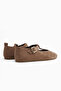 Danni Genuine Leather Mink Suede Belted Women's Ballerinas - 6