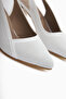 Donia Genuine Leather White Heeled Women's Sandals - 5