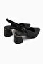 Donia Genuine Leather Black Heeled Women's Sandals - 6