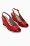 Marly Genuine Leather Red Wedge Heeled Women's Sandals - 4